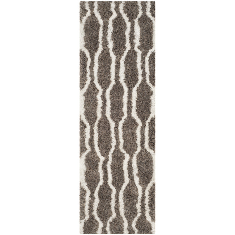 Barcelona Shag Hand Tufted Performance Geometric Rug, Runner 2'3" x 7'