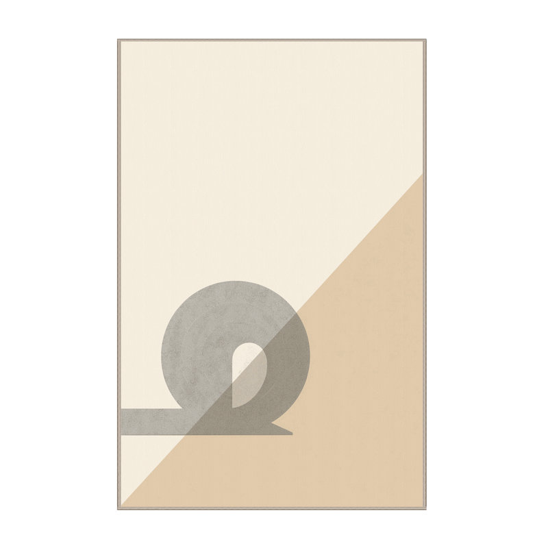 Machine Washable Paxton Curling Stone Minimalist Rug in Beige – Beige Binding, 7x9