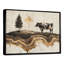 Paysage de ferme d'hiver avec vache dans le champ - ferme, art mural-121321106-160521247-121321105