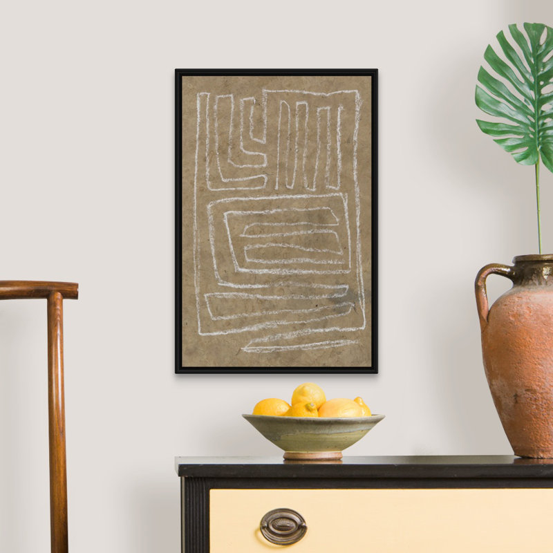 «The Runes II» par Jennifer Goldberger - reproduction d'art, H 26 po x l 18 po x P 1,75 po, Toile avec cadre noir