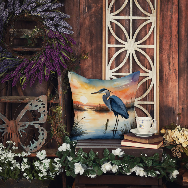 Coussin Blue Heron, Carré 18 po