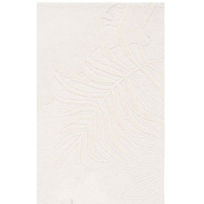Kyiana Hand Tufted Wool/Cotton Floral Rug in Ivory/Beige