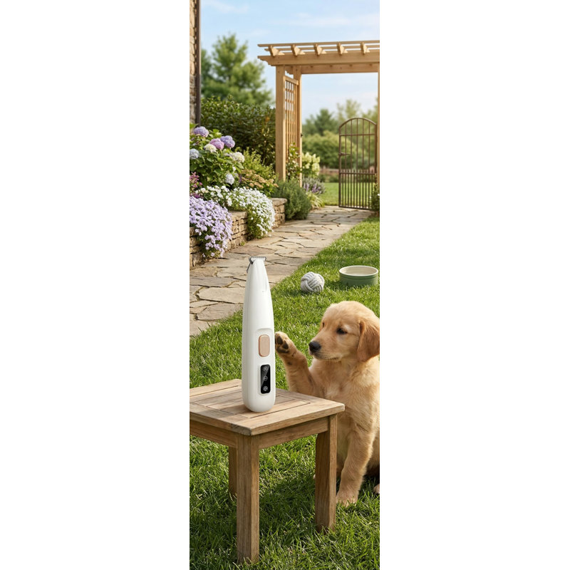 Tondeuse pour chien améliorée avec affichage à DEL, lame de 18 mm de largeur, rasoir imperméable et micro-précision rechargeable pour les pattes, les oreilles, le visage, le croupion et les yeux, faible bruit