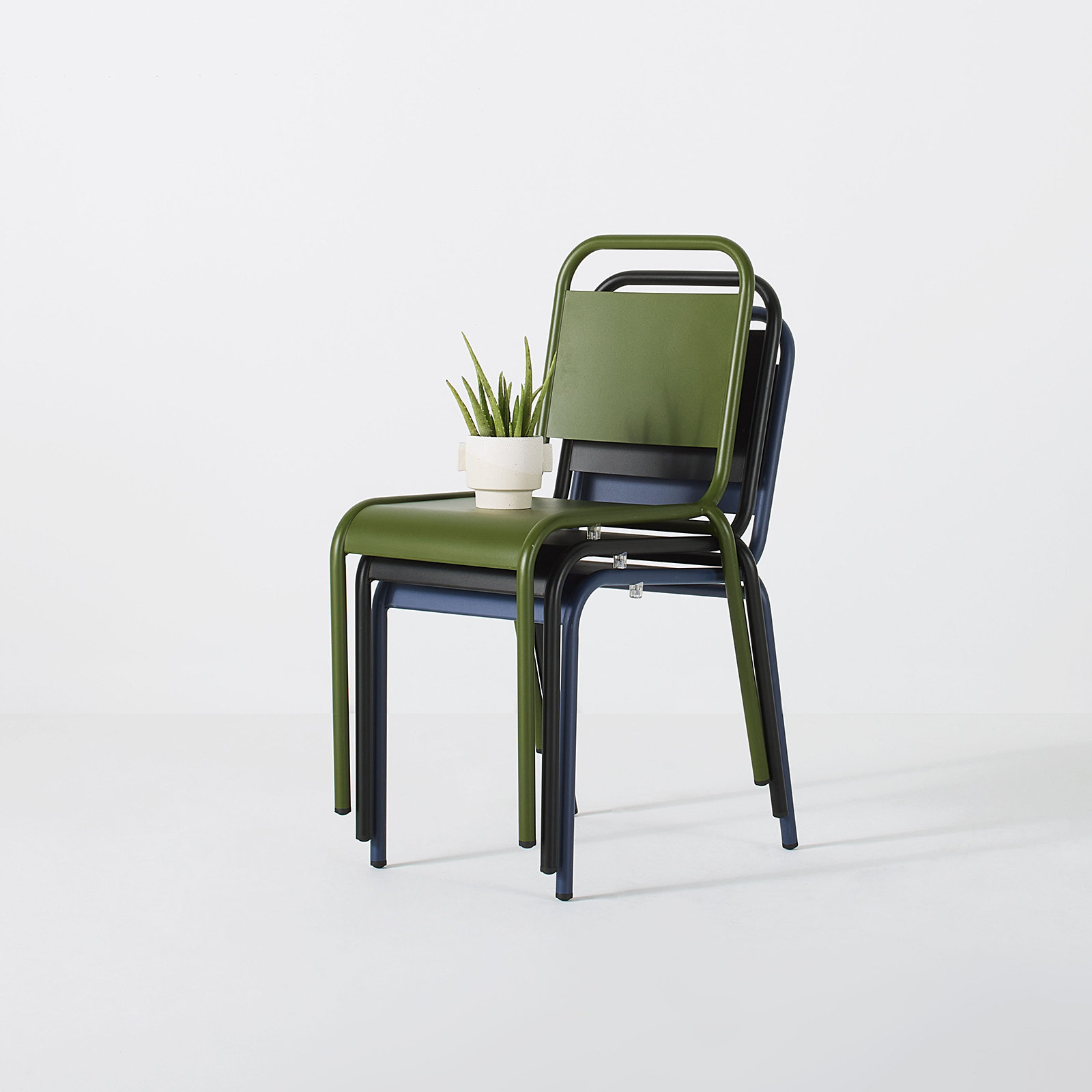 Nantes Premium All-Weather Wicker Outdoor Stacking Dining Side Chair, Black