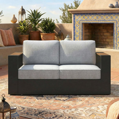  Canapé d'extérieur surdimensionné en aluminium 2 places avec coussin de 6 pouces