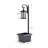 Solar Lamp Post with Planter, Crackle Glass