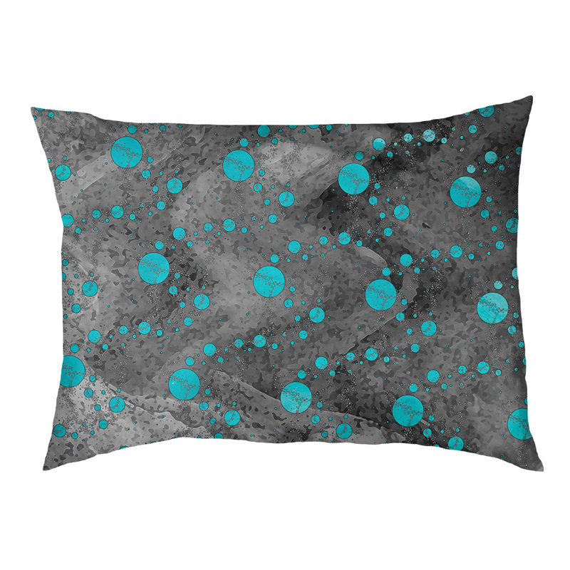 Coussin d'extérieur pour chien Byrge Planets Stars, Très grand (l 52 po x P 42 po x H 17 po), Sarcelle / Noir