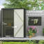 Black 5.3 X 3.1ft Corrugated Steel Garden Shed, Outdoor Galvanised Metal Storage Shed With Sloped Roof & Latched Door