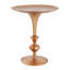 Petite petite table de bout ronde dorée, hauteur 29,3 po, décor métallique rétro