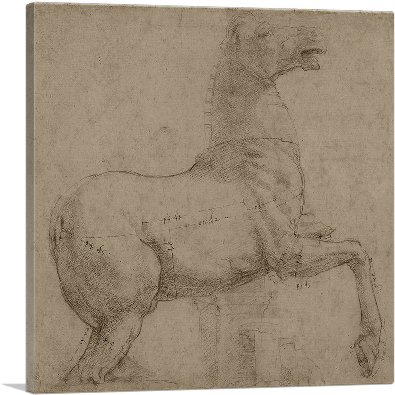«A Marble Horse on the Quirinal Hill 1513» par Raphael, reproduction d'art sur toile tendue, H 18 po x l 18 po x 1,5 po