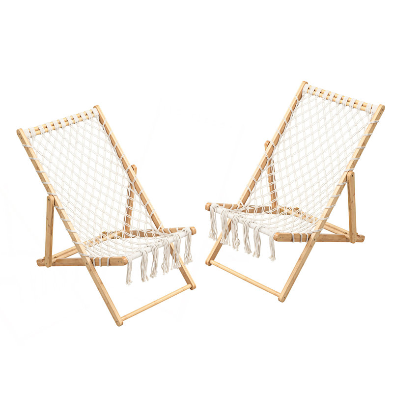 Ensemble de 2 chaises tissées avec corde tissée à la main