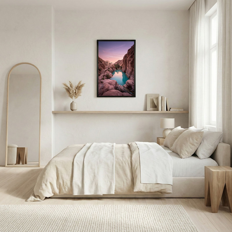 Art mural sur toile, "Desert Canyon Pool", 18"H x 12"W