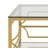 Square Glass Coffee Table in 33.5",Luxurious Geometric Metal Frame,Gold Finish & Lower Shelf-1902772713