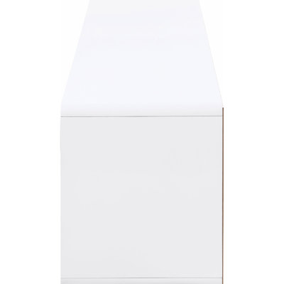 Support pour téléviseur à 2 tiroirs blanc ultrabrillant, supportant une télévision de 75 pouces ou moins, rehausse le support moderne, la finition, résiste aux égratignures, pour les téléviseurs 70 79, design, profil bas, élégant