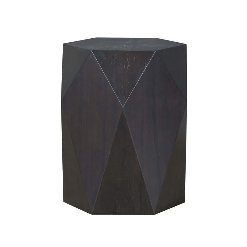 Contemporary 25"H Hexagonal End Table, Black