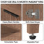 Bibliothèque arquée de 71 po de hauteur, bibliothèque à 5 niveaux avec portes et tablette ouverte-1640968595
