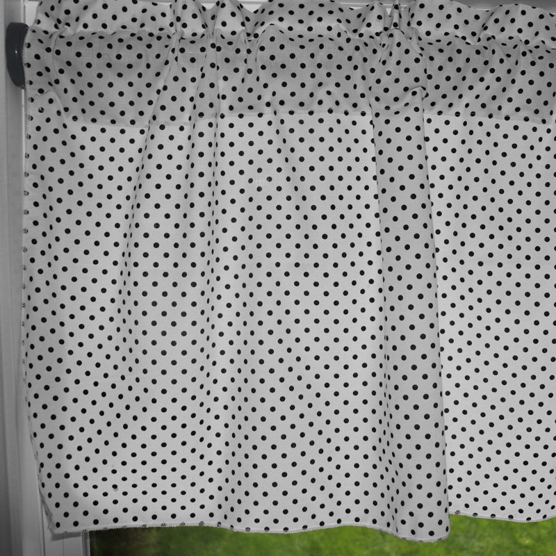 Cantonnière à mini pois, L 58 po x L 28 po, Noir / blanc