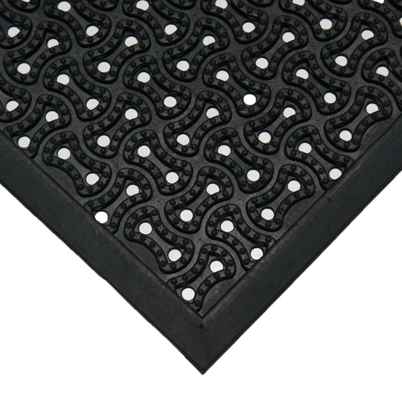 Tapis de porte en caoutchouc caoutchouté "Dura-Scraper Drainage" - noir, L 36 po x L 48 po