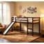 Lit mezzanine simple avec glissade, conception multifonctionnelle pour les enfants, durable et peu encombrante, idéal pour les chambres modernes