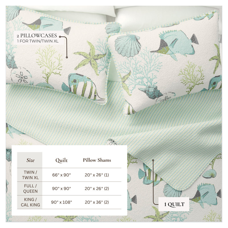 White Twin Microfiber Reversible Nautical Bedspread Set