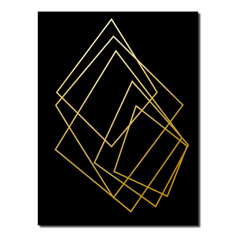 Gilt Mod I-B - impression d'art graphique, H 16 po x l 12 po x P 1 po