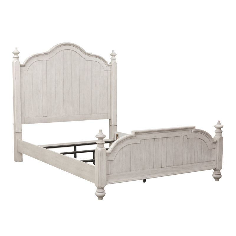 Grand lit Harlowe avec commode et miroir, ensemble de table de chevet, Grand