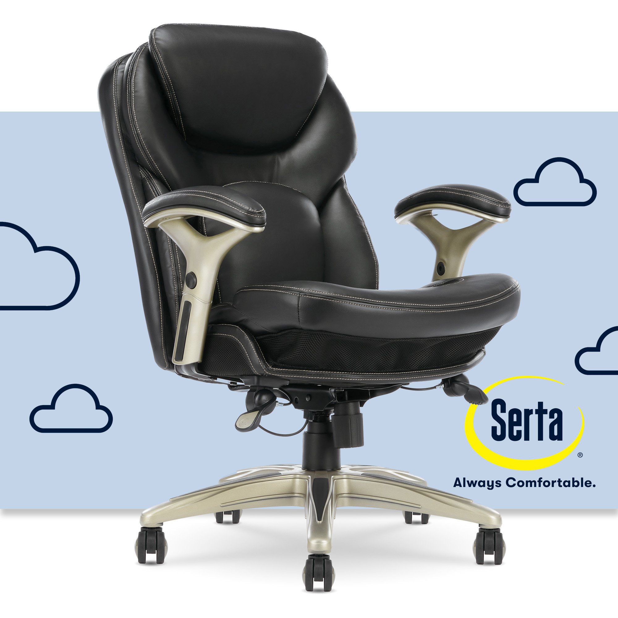 Serta office deals chair gray