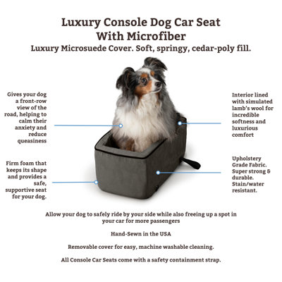 Luxury Microsuede Lookout Console Dog Car Seat