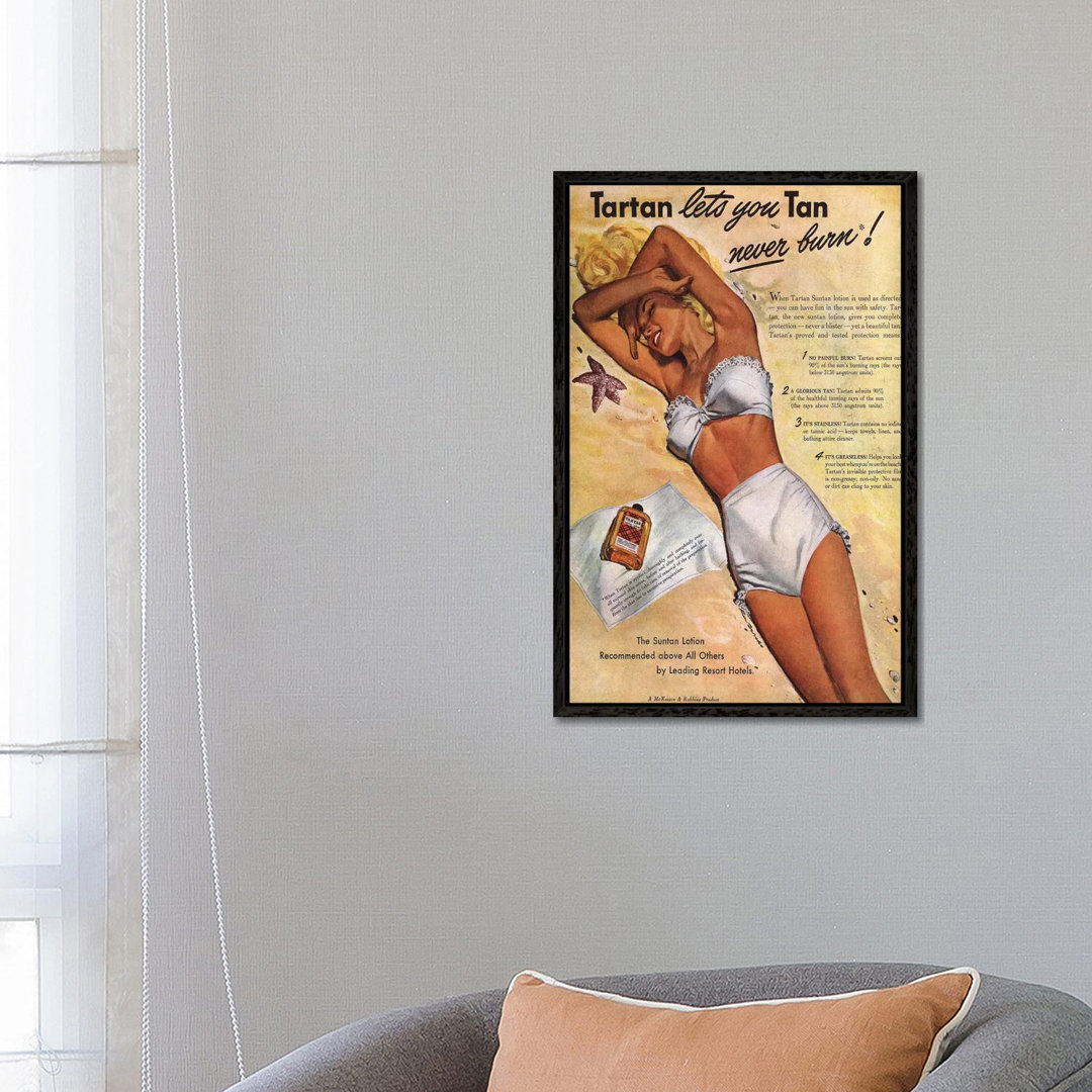 1940s Tartan Sunscreen Magazine Advert by The Advertising Archives - Gallery-Wrapped Canvas Giclée on Canvas