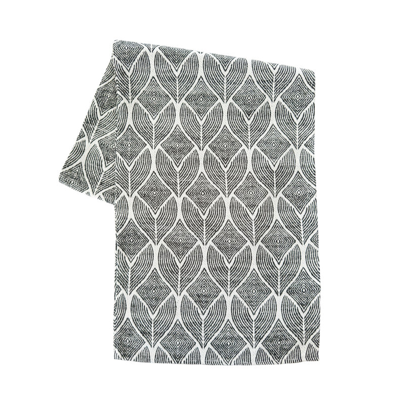 Anaya Black and White Plastic Indoor Outdoor Table Runner