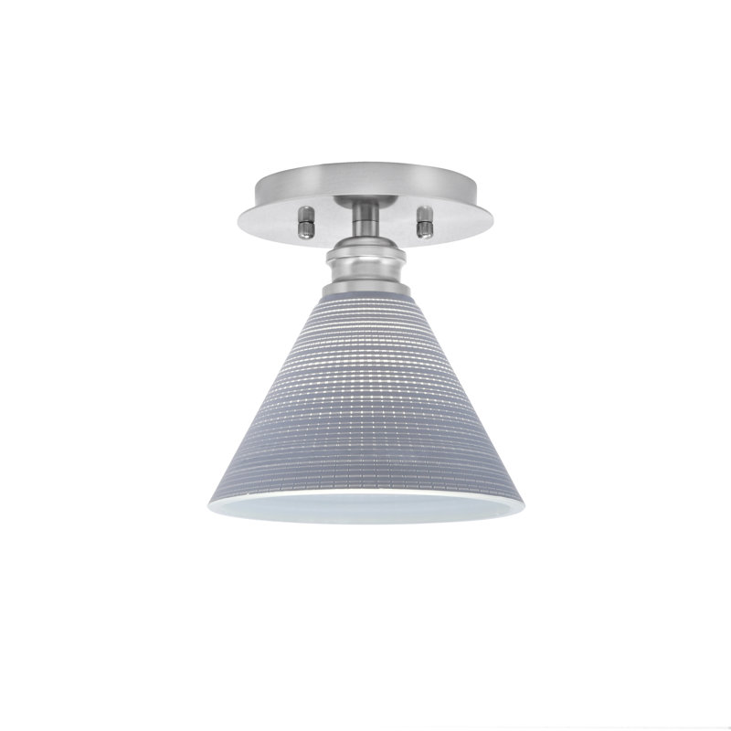 1 lumière semi-encastrée Edge avec verre matriciel gris 7 po Edge, Nickel brossé