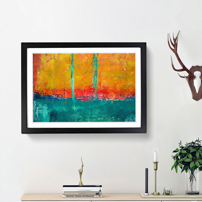 Abstract Vol.340 by S.Johnson - Framed Print, 24cm H x 33cm W x 2cm D, Black Framed