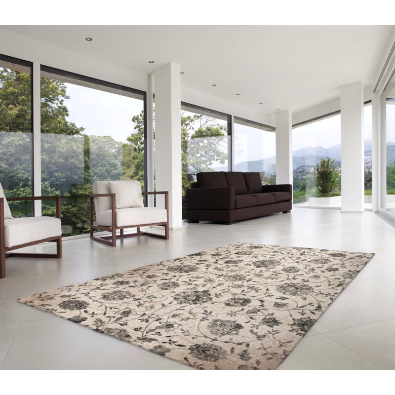 Evlin Floral Indoor Rug, Rectangle 5'3" x 7'7"