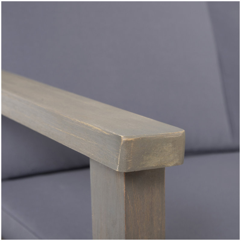 Chaises club d'extérieur en bois d'acacia avec coussins (ensemble de 2)