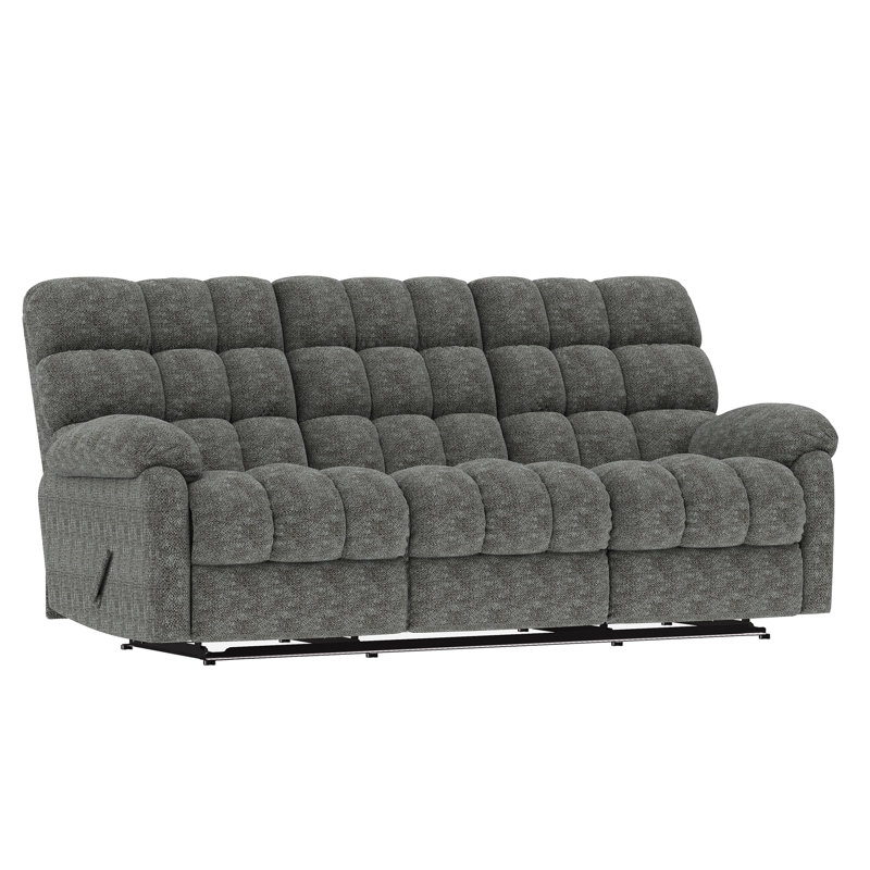 Canapé double inclinable, chenille grise, Grey