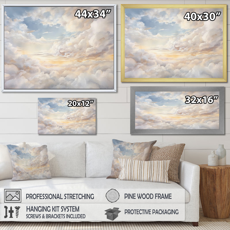 «Clouds Charm In Winter», reproduction sur toile, H 34 po x l 44 po, Toile tendue