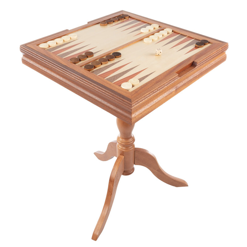 Game Table - Reversible Tabletop with Chess, Checkers and Backgammon Gameboards - Game Room Furniture -  Chess & Games 