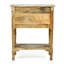 Table d'appoint à 2 tiroirs en bois de manguier peinte à la main, 26 po de hauteur, pour le rangement et la décoration intérieure fabriquée avec trois tiroirs, en bois