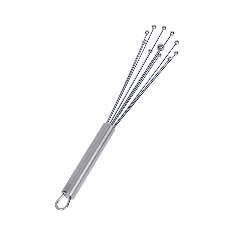 Fouet à boules en acier inoxydable de 10,5 po pour restaurant - paquet de 6 - batteur à œufs standard allemand avec poignée ergonomique, lavable au lave-vaisselle - fouet mélangeur manuel