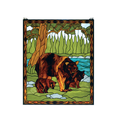 Brown Bear Stained Glass Window