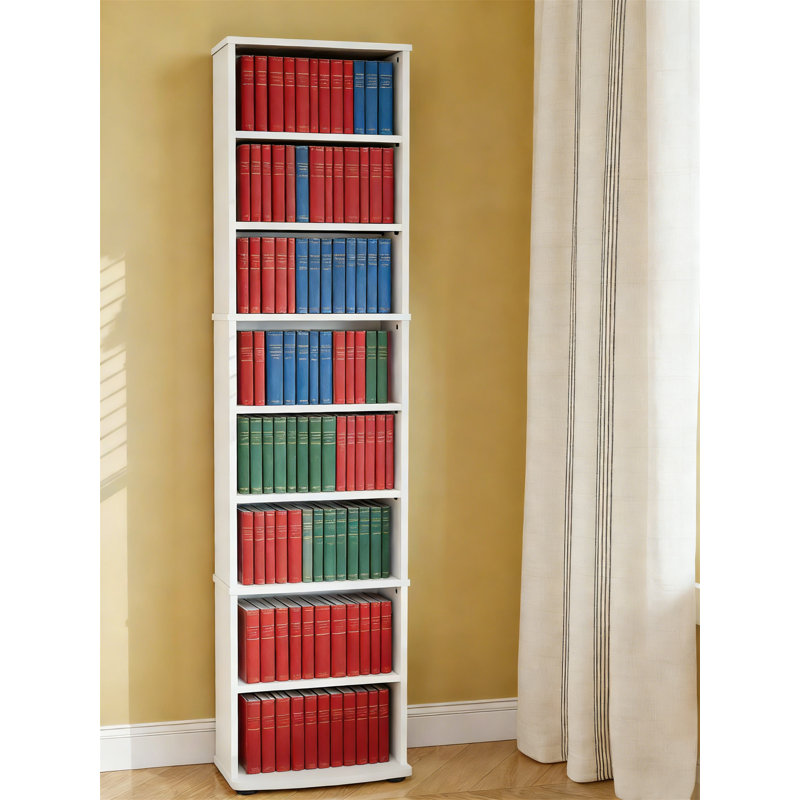 8-Tier Adjustable CD & DVD Storage Stand Tower, White