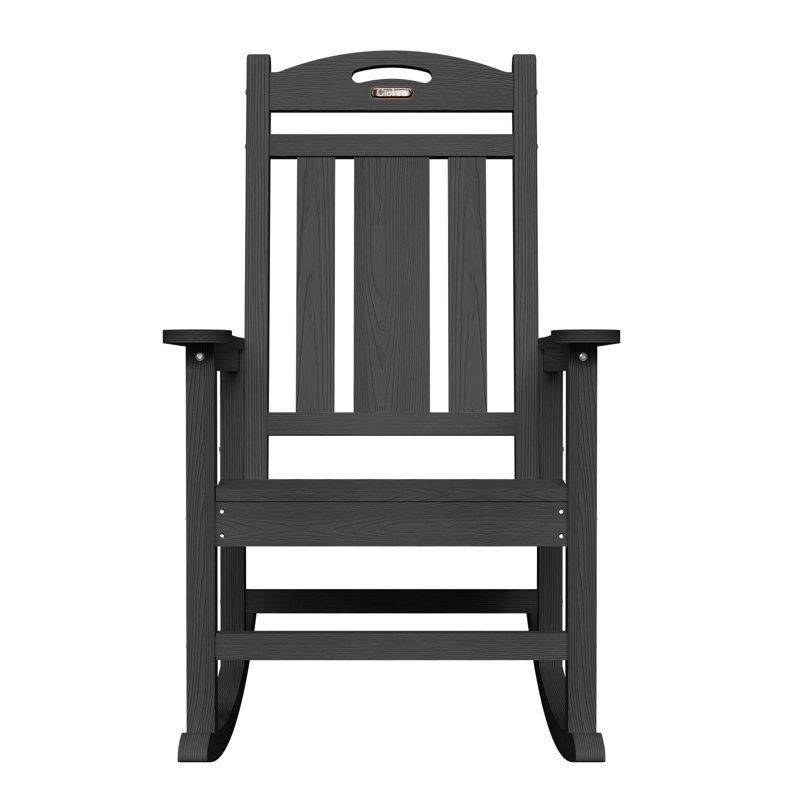 Chaise berçante pour foyer en PEHD, Noir