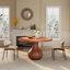 Table à manger ronde en bois massif de 53 po pour 4/6/8