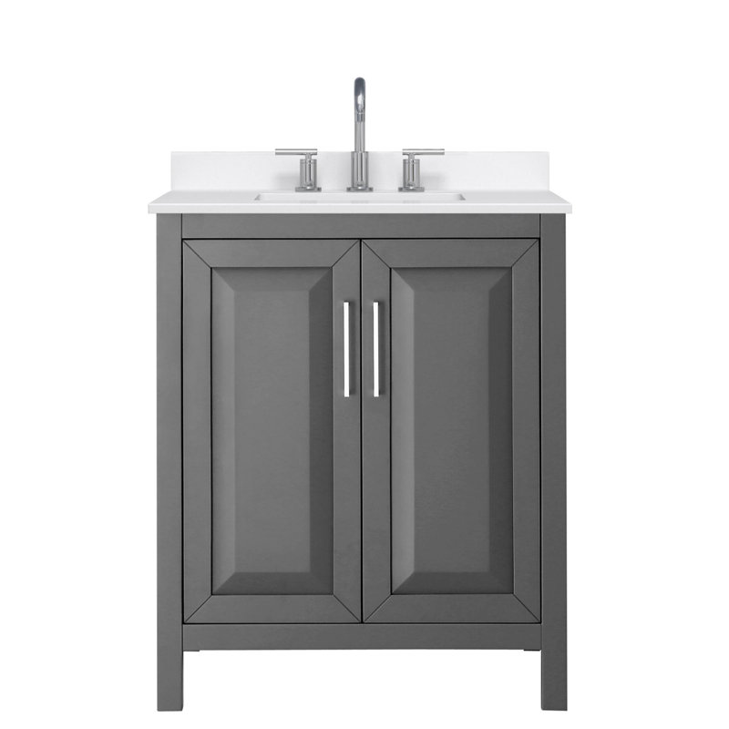 Daria 30'' W Vanity, Polished Chrome, Gray, Giotto Quartz