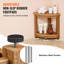 Corner Shower Bench, 16.5" Height 12.8" Radius, Faux Wood Grain Polystyrene, 350 LBS with Storage Shelf, Water Resistant, Shower Stool for Inside & Outside Shower, for Bathroom, Living Room