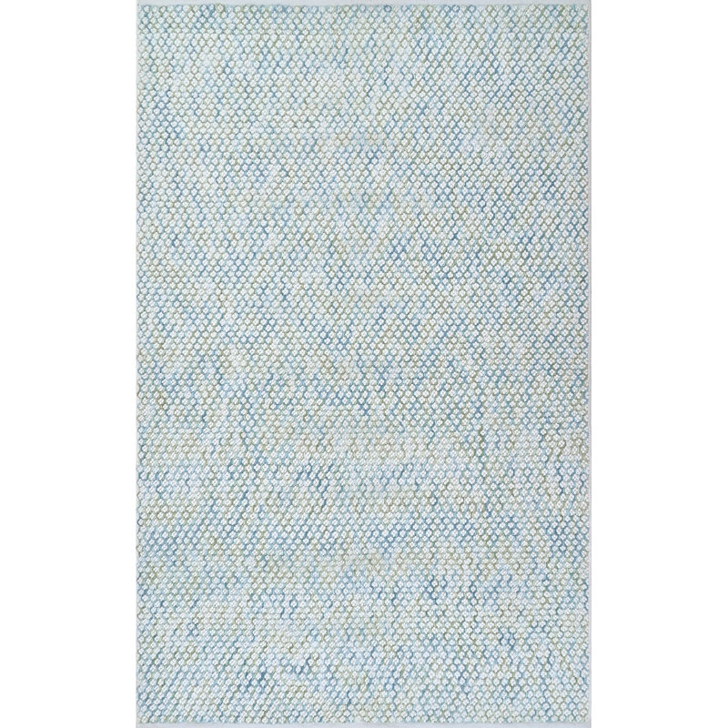 Global Recycled Standard Bubbles Hand-Woven Textural Loop Pile Recycled Rug Lagoon Blue, Rectangle 5' x 8'
