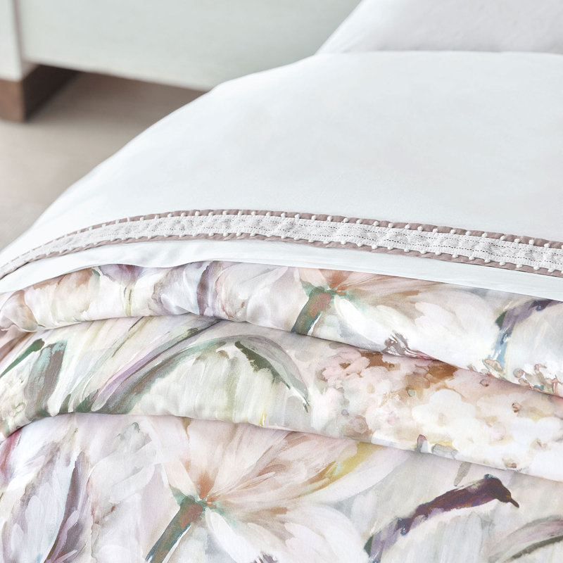 Andromeda Sateen Floral Duvet Cover, Twin Duvet Cover