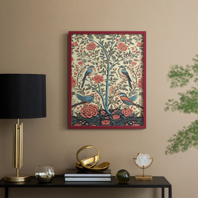 «Vintage Abstract Print III», reproduction encadrée - bois massif