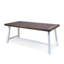 Outdoor Light Grey Sandblast Finish Acacia Wood Dining Table With Black Rustic Metal Finish Frame-840613253