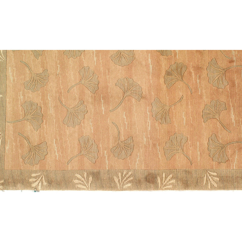 Canvello Tibetan Japanese Leaf Wool Rug - 4′1" × 6′1"